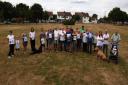 Campaigners protest to save the green space at Dover's Farm Estate in Rainham in January 2022