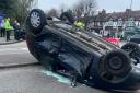 The crash happened in Woodcote Road on Friday morning