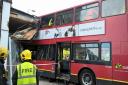 A bus has crashed into a shop in Lavender Hill in Battersea. Photo: PA
