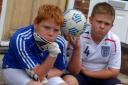 Not having a ball: Harry Lincoln and Jake Christie were among the disappointed footballers