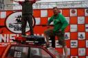 Ditching the old banger: Surviving team members Gareth Miller and Dan Taylor celebrate completing the Mongol Rally