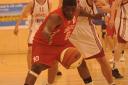England’s Eliandro Inacio holds off a Croatian defender in his side’s 58-73 defeat on Friday night.