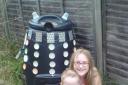 Kerry and William Irvine with the Dalek compost bin