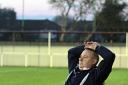 No help: Croydon Athletic co-manager Bob Langford looks on as his side fall to defeat