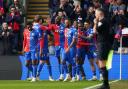 Crystal Palace's Jean-Philippe Mateta (centre) celebrates scoring against Luton Town