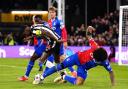 Newcastle United's Alexander Isak (left) and Crystal Palace's Chris Richards battle for the ball during the Premier League match at Selhurst Park