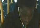 Image of man police want to speak to following an incident of indecent exposure on the 410 bus. Image: Met Police