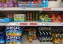 PRIME being stocked in between children's drinks in Sainsbury's in Sutton