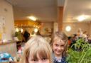 Chessington fun day: Emma Mileman (L) and Ellen Pearcey at the plant stall