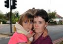 Sarah Yates with her daughter Jessica, 7