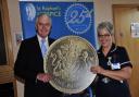 Sir John Major with Pauline Morris at the opening of the newly refurbished centre at St Raphael's Hospice