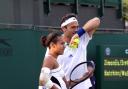 On the inside: Ross Hutchins with Heather Watson during the mixed doubles last year
