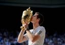 Hello you: Andy Murray gets acquainted with the Wimbledon Cup             Picture: Matthias Hangst / AELTC