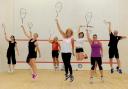 Made in Chelsea star checks out 'squashercise' session in Wimbledon