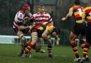 Tough times: Richmond's Chris Davies, in action against Rosslyn Park last December, suffered at the hands of the referee on Saturday