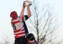 Tough times: Richard Boyle claims the line-out for Park in a hard-fought win at Old Albanian                Picture: David Whittam