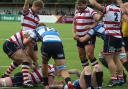 Hat-trick man: Hugo Ellis bagged three tries in the win over Darlington Mowden Park, but the crucial fourth would not come                Pictures: David Whittam