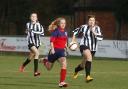 Trailing: Hampton's Frances Clark makes a clean break through the Molesey defence in Sunday's 5-4 win at the Beveree