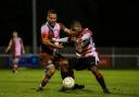 Double back: Striker Andre McCollin scored twice on his return for Kingstonian at Burgess Hill Town on Saturday