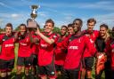 Champion start: Hayes & Yeading United got an early taste of lifting silverware at the Geoff Harvey & Jimmy Hill Memorial tournament at Corinthian Casuals on Sunday  All pictures: Stuart Tree