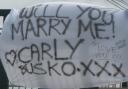Will you marry me? The banner on the A217