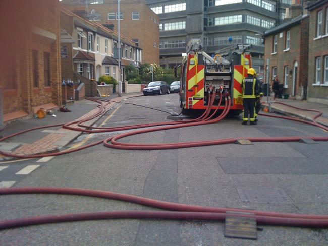 Images from the fire at the Wing Tai Chinese supermarket in Church Street, Croydon, which caused major disruption.