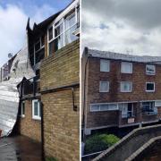 Firefighters were called to a partial roof collapse at a flat in Longford Walk in Tulse Hill yesterday morning (March 10)