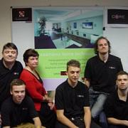 Paul and Glynis Marshall with some of the other members of their team – Elliot, 	Connor, centre, Ben and Jack. Below, an example of the home entertainment systems they install. Visit coreav.co.uk to find out more or phone 020 8942 0525