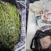 The home was searched, and police found a variety of illicit substances – including approximately 20kg of cannabis, 1kg of cocaine, 1kg of heroin and £200,000 in cash