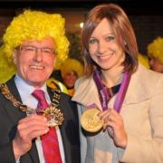 Olympic cyclist, Joanna Rowsell, launches St Raphael's midnight ladies walk in North Cheam