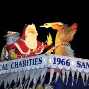 A large plastic Santa has been installed on top of this year's sleigh