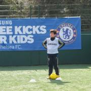 A young footballer enjoying the first Free Kicks For Kids training session with the Chelsea FC Foundation