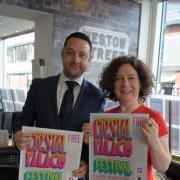 The Acorn Group's James Clow with festival director Noreen Meehan