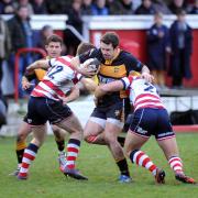 Let down: Jack Cooke, centre, scored in the first half for Esher 	 Deadlinepix SP80765