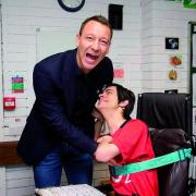 Chelsea and England footballer John Terry with Ben Rycraft at QEF's Independent Living Services