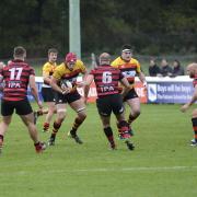 On the run: Richmond's Chris Davies, back in the second row this week, was again on the scoresheet for his men