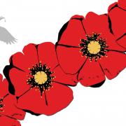 Helen Rogers created this Remembrance Day poppy flag