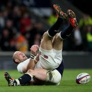 Not this time: Mike Brown thought he had scored in England's Calcutta Cup win over Scotland last weekend, but his try was ruled out for a forward pass      Getty Images