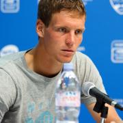 Are you having a laugh: Thomas Berdych was unimpressed by one journalist's questioning in his post-defeat Wimbledon press conference