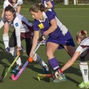 Tough weekend: Wimbledon's Lauren Seaman, ,left, in action in the 1-0 defeat at home to Sevenoaks