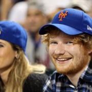 Old pals: Wimbledon hockey club's Cherry Seaborn and international superstar Ed Sheeran at a baseball game in Queens