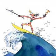 Quentin Blake's Mr Armitage and the Big Wave has been adapted by Ga Ga Theatre. Picture: Quentin Blake 1999