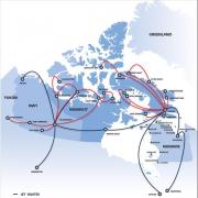 Route the team took to get to Resolute, Canada
