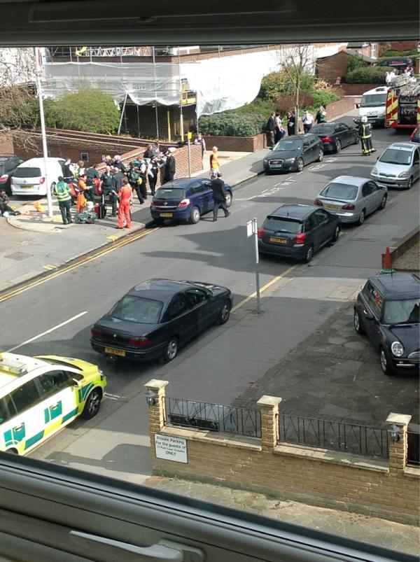 Four people were injured after an explosion at Croydon police station this morning, March 20. Picture by Steven Keable on Twitter.