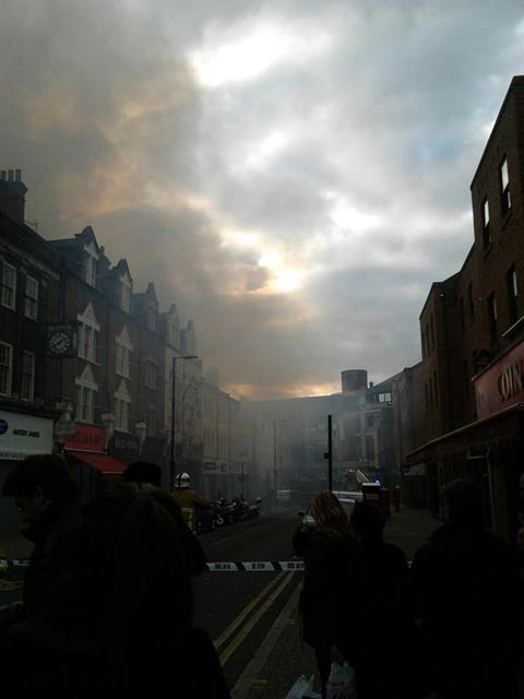 Smoke engulfed Kingston town centre during a fire at an office block