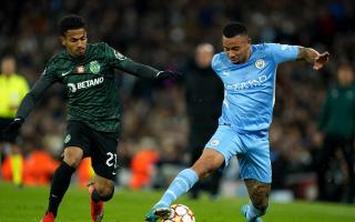 Marcus Edwards playing for Sporting Lisbon against Manchester City in the Champions League