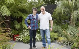 Nominated: Gary Douch, right, pictured with Rolling Stone Ronnie Wood at the Hampton Court Flower Show
