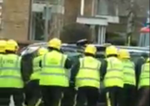 WATCH: Fire brigade flip overturned car back upright after crash in Wimbledon
