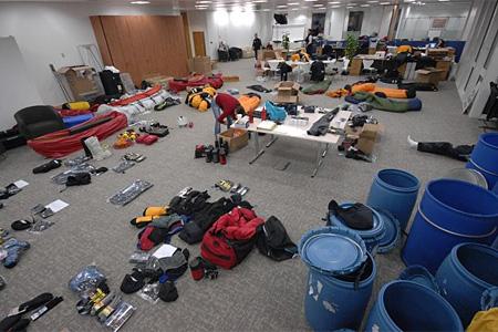 The operations room ahead of the team’s departure to the Canadian High Arctic. Picture: Martin Hartley