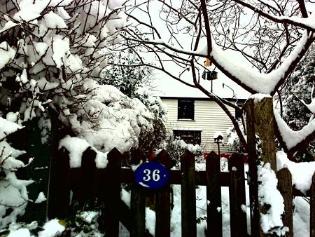 Our cottage in Wallington covered in snow. By Olivia Guild – PS: It's up for sale!